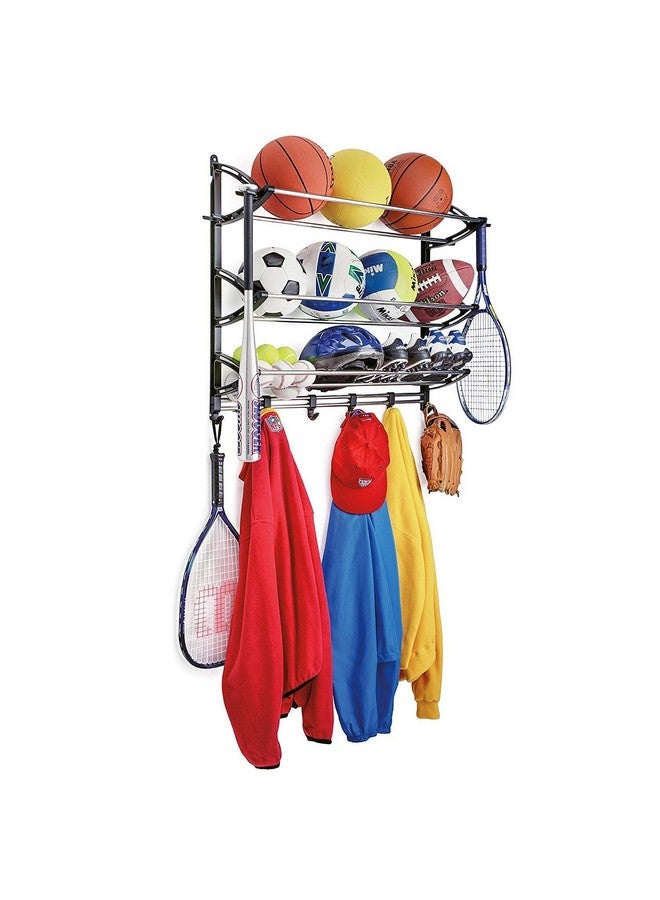 GTC Sports Equipment Organizer Rack|Multi Sports Gear Hanging Shelves Storage Hanging Rack|With Adjustable Hooks&Steel Rods Sports Rack(It N-31) - Image 1