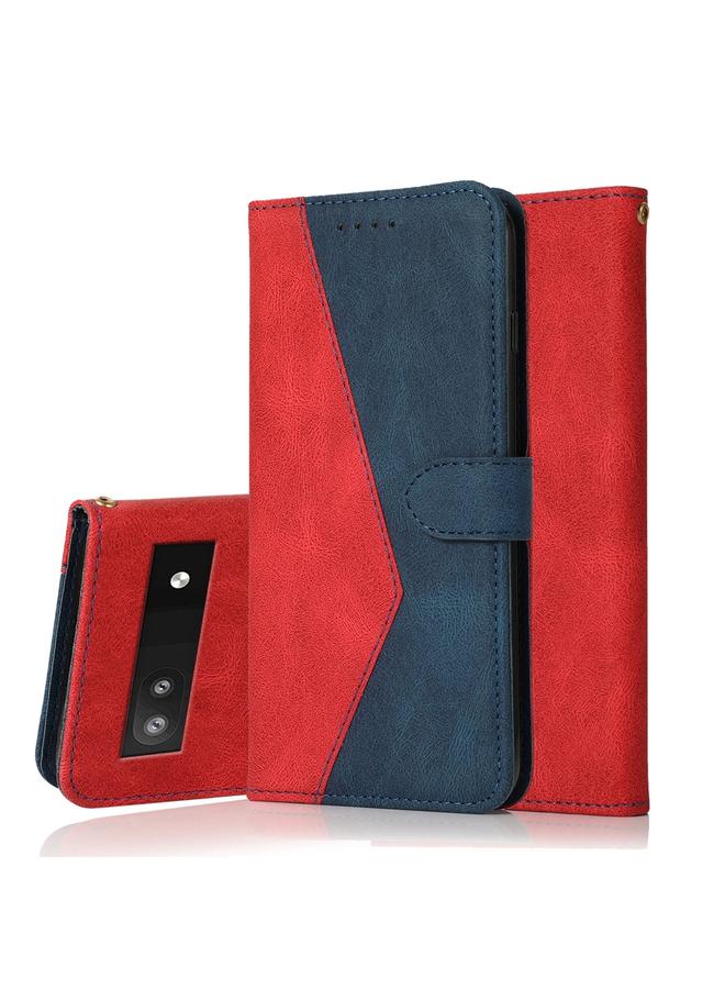 جرين تايجر جراب هاتف Google Pixel 7a من الجلد ثنائي اللون مع خياطة - Image 1