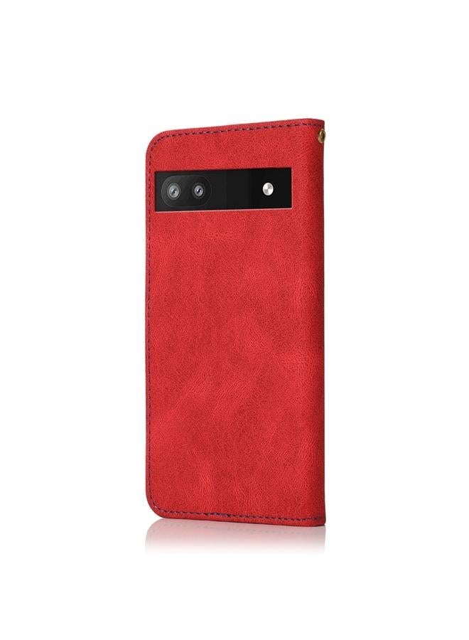 جرين تايجر جراب هاتف Google Pixel 7a من الجلد ثنائي اللون مع خياطة - Image 3