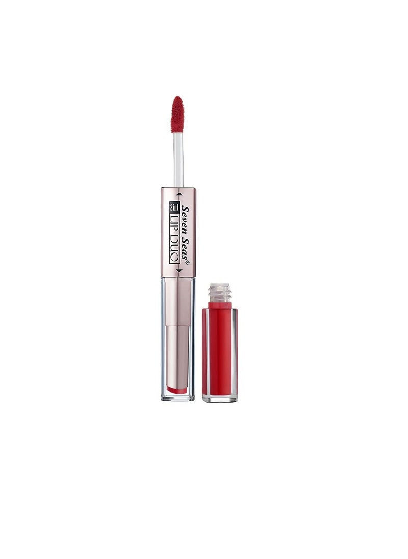 Seven Seas Seven Seas Lip Duo 2 In 1 Lipstick Matte Finish 2 in 1 Duo Liquid Lipstick with Matte Finish and Moisturizing Gloss  Cardinal  - Image 1