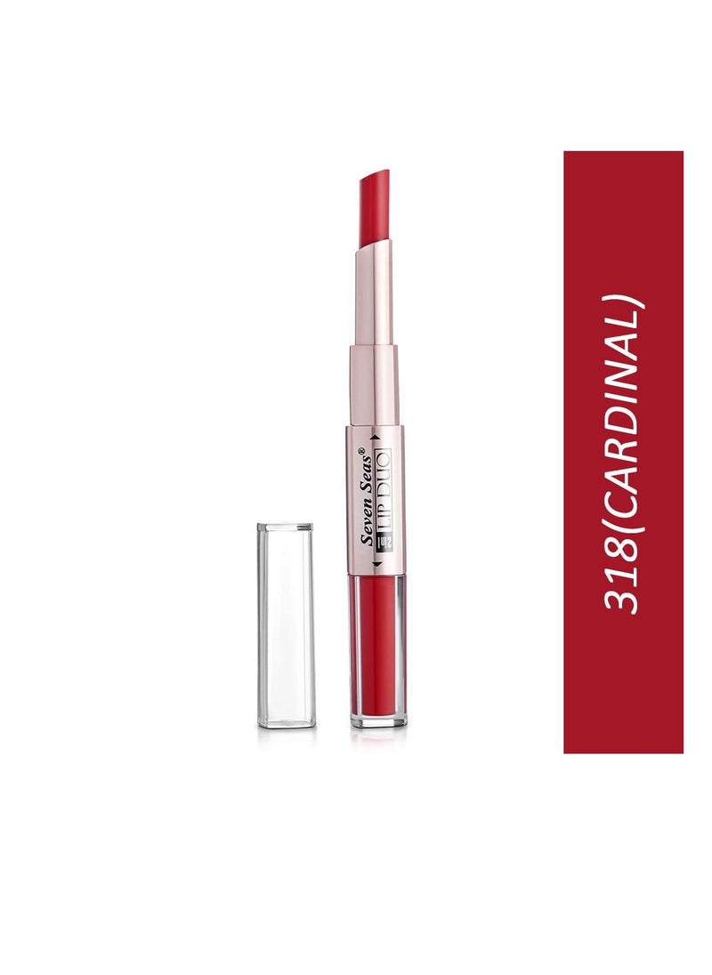 Seven Seas Seven Seas Lip Duo 2 In 1 Lipstick Matte Finish 2 in 1 Duo Liquid Lipstick with Matte Finish and Moisturizing Gloss  Cardinal  - Image 2