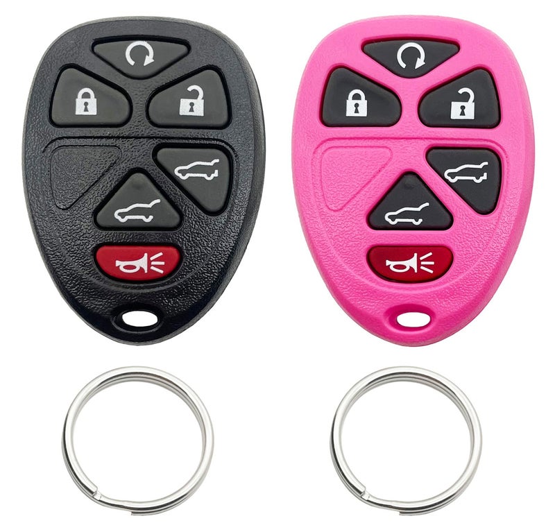 BTOZRF Replacement Key Fob Shell Keyless Entry Remote Car Key Fob Case Fits for Chevy Tahoe Suburban Cadillac Escalade GMC Yukon 20072014 6 Buttons Pad Cover Black Pink - Image 3