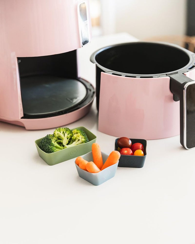 The Silicone Kitchen كوب الخبز السيليكوني القابل لإعادة الاستخدام، غير سام، خالي من BPA، آمن للغسل في غسالة الصحون، ملحقات صندوق الغداء، فواصل صندوق الغداء، مربع ومستطيل، 24 قطعة، أزرق، أبيض، أخضر - Image 4