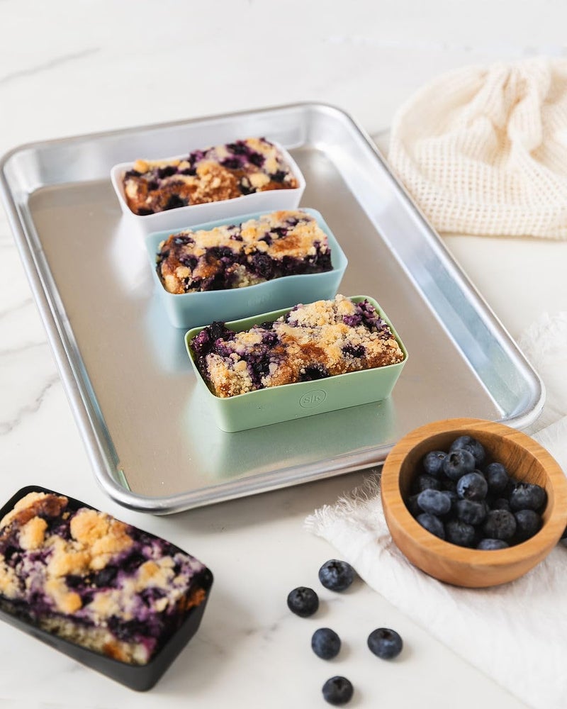 The Silicone Kitchen كوب الخبز السيليكوني القابل لإعادة الاستخدام، غير سام، خالي من BPA، آمن للغسل في غسالة الصحون، ملحقات صندوق الغداء، فواصل صندوق الغداء، مربع ومستطيل، 24 قطعة، أزرق، أبيض، أخضر - Image 5