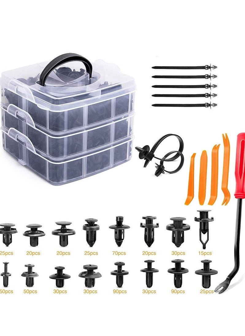 Haidue 620 Pcs Car Retainer Clips Set Plastic Fasteners Kit Fender Rivets Kits for GM Ford Toyota Honda Acura Chrysler  - Image 1
