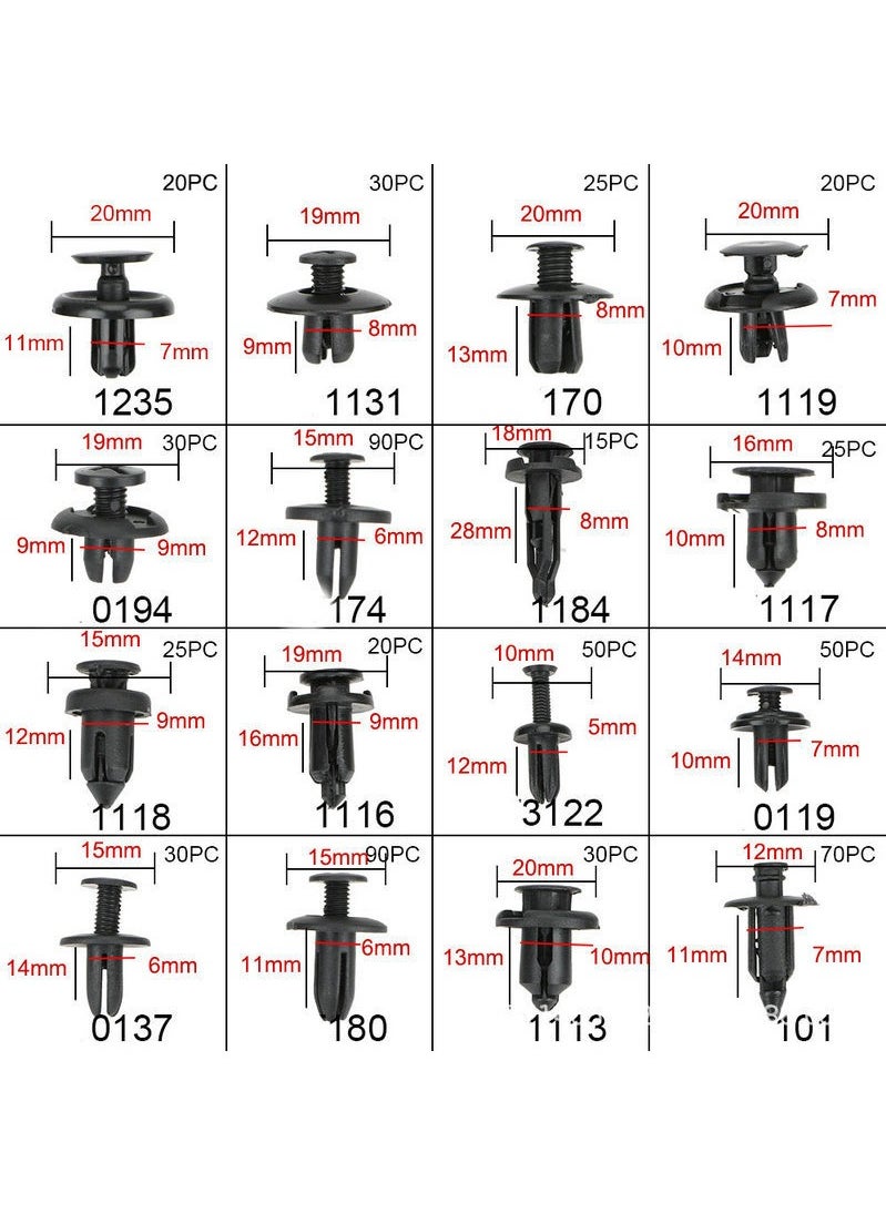 Haidue 620 Pcs Car Retainer Clips Set Plastic Fasteners Kit Fender Rivets Kits for GM Ford Toyota Honda Acura Chrysler  - Image 2