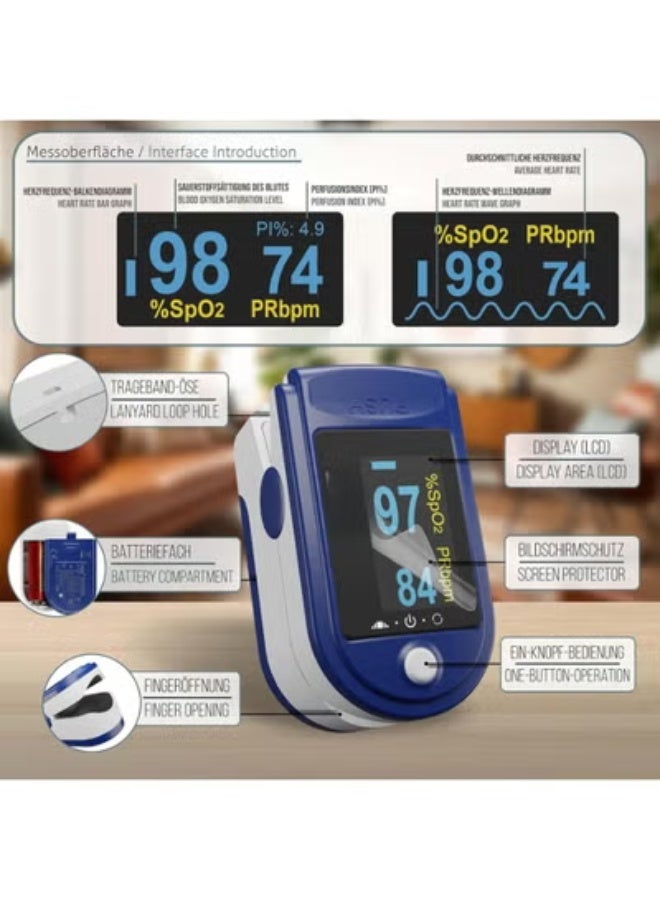 Digital Fingertip Pulse Oximeter Blood Oxygen Saturation Monitor and Heart Rate Tracker with Compact Portable Design - Image 4