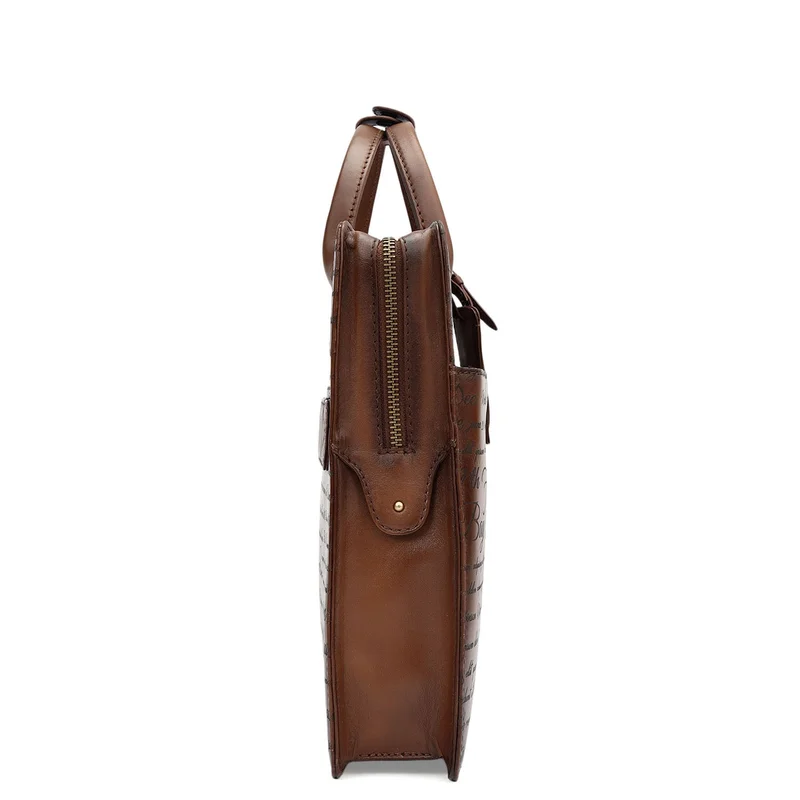 Da Milano  Signato Leather Laptop Sleeve - Cognac  | Best Price UAE