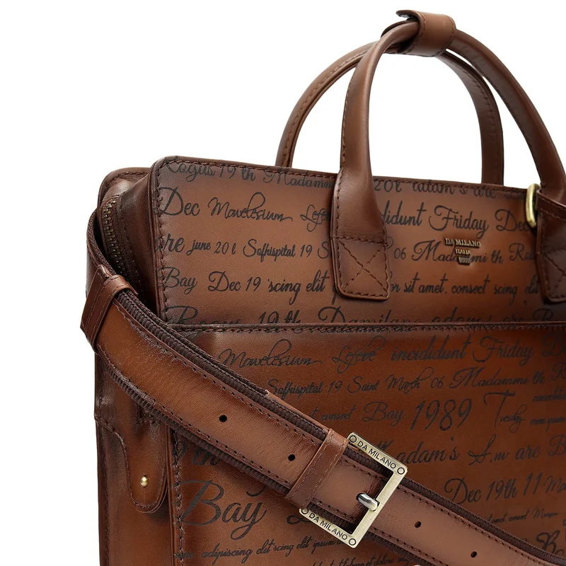 Da Milano  Signato Leather Laptop Sleeve - Cognac  | Best Price UAE