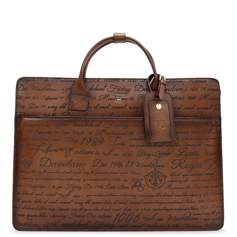 Da Milano  Signato Leather Laptop Sleeve - Cognac  | Best Price UAE