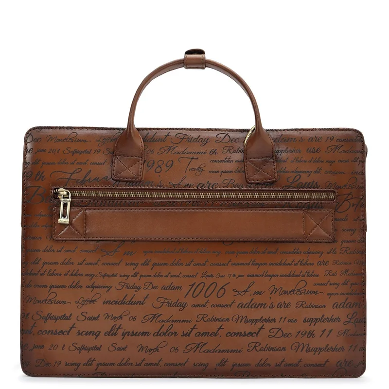 Da Milano  Signato Leather Laptop Sleeve - Cognac  | Best Price UAE