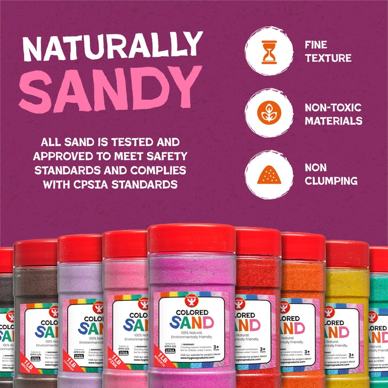 Hygloss Colored Sand for Crafts â€“ 3 lb Bottle, Lavender â€“ Vibrant Colorful Fine Sensory Play Sand Art Kits for Kids â€“ Classroom Activities for Children 3 4 5 6 7 8 9 10 11 12 â€“ Safe for Ages 3+ - Image 5