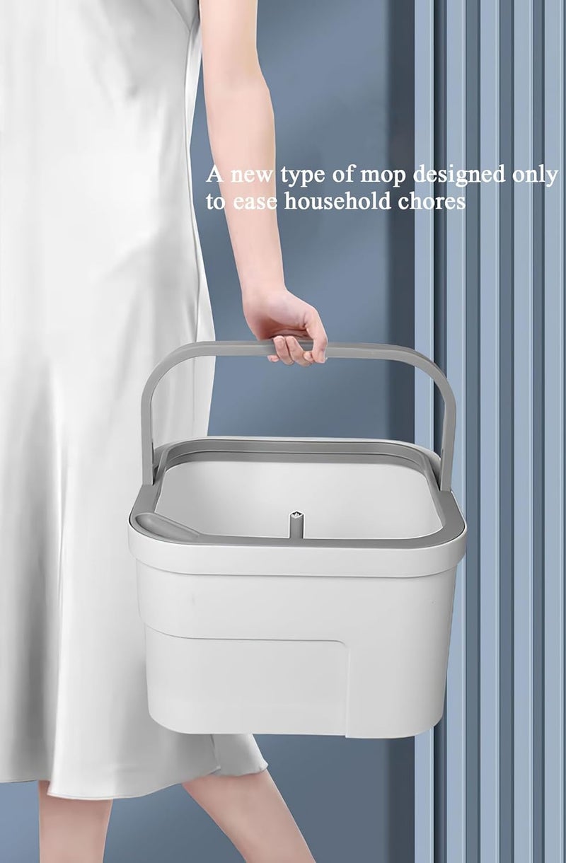 JUVIW Square Shape Mop Head Clean Water Spin Mop with Separate Water Bucket Suitable for All Types of Flooring Separates Dirty and Clean Water Wet Sound Flat Spin Mop - Image 5