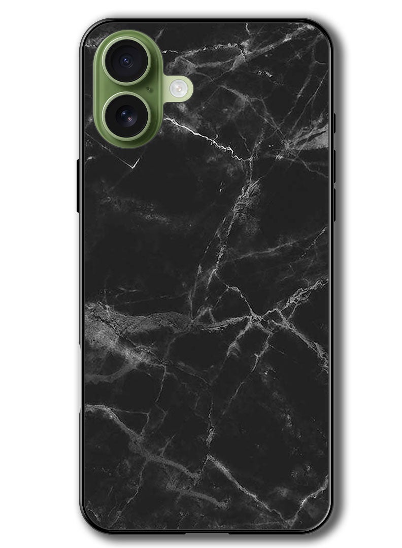 Theodor Case Compatible with Apple iPhone 17 6.3 Inch Protection Shockproof Bumper Cover Black Marble - Image 1