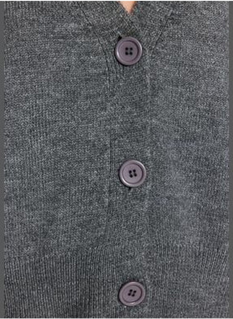 trendyol Black Soft Textured Color Block Knitwear Cardigan TWOAW24HI00199  - Image 5