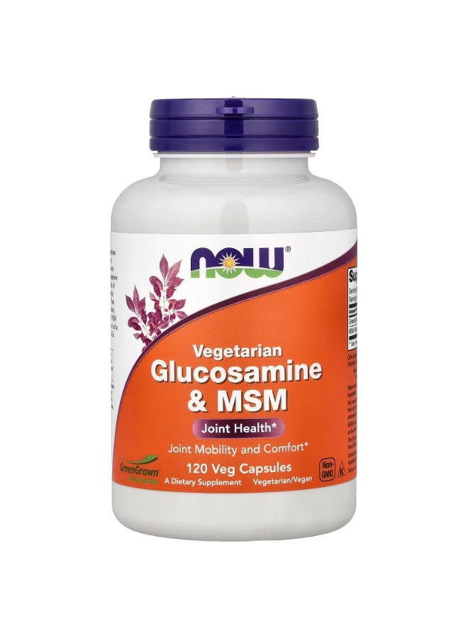 now Vegetarian Glucosamine & MSM, 120 Veg Capsules - Image 1