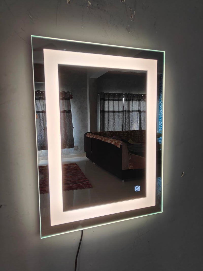 Quality Glass Bathroom LED Mirror With Touch Sensor, 3 Light Effects, Glass, Rectangular LED-44 (18 x 24 Inch),Wall Mount - Image 5