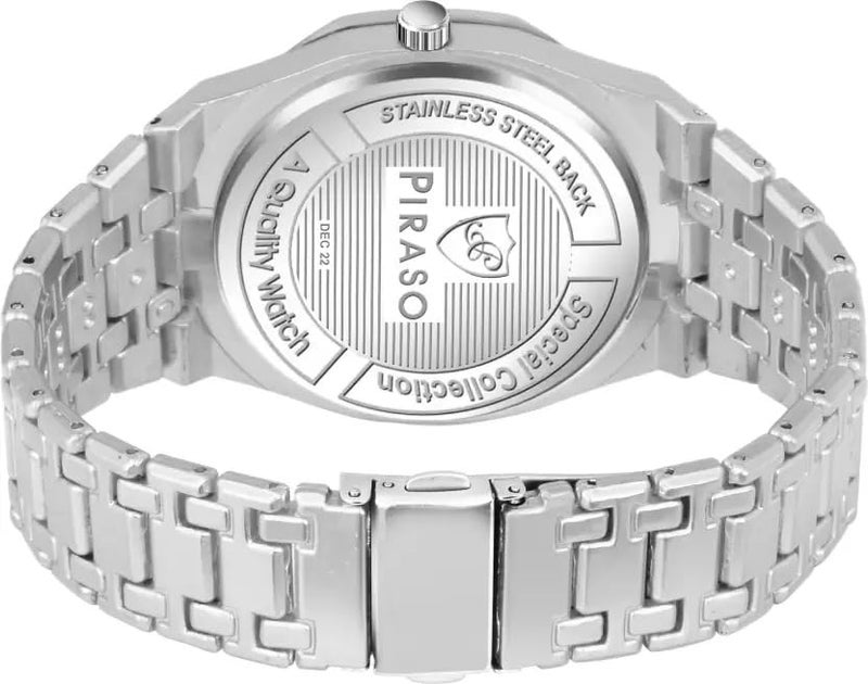 PIRASO Men New Look Dial and Stainless Steel Chain Analog Watch for Men (Silver) - Image 4