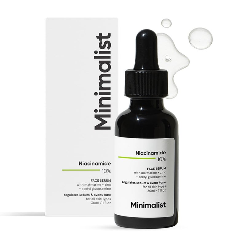MINIMALIST سيروم الوجه المضاد لحب الشباب مع 10% نياسيناميد وزنك للتحكم في الزيت وتوضيح البشرة 30 مل عبوة واحدة - Image 1