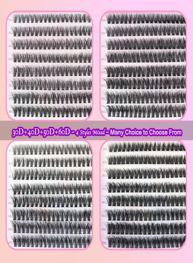 DAODER Cluster Lashes Natural Look 640pcs Wispy Lash Clusters 9-13mm Short Eyelash Extension With 30D+40D+50D+60D Mixed Lash Book D Curl Natural Lash Extension (30D+40D+50D+60D 9-13MM) - Image 2