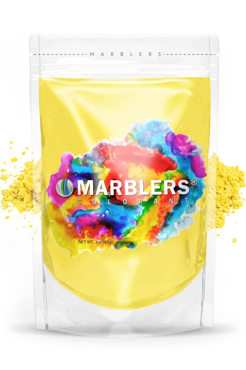 MARBLERS MARBLERS Mica Powder Colorant Bright Yellow 3oz 85g Cosmetic Grade  Epoxy Resin Pigment  Dye  NonToxic Vegan CrueltyFree  Lip Gloss Nails Body Butter  Bath Bomb Candle  Soap Making