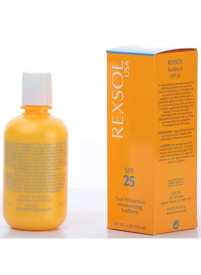 REXSOL Total Protection SPF 25 Moisturizing Sunblock - Broad Spectrum UVA/UVB Protection with Hydrating Formula for All Skin Types - Image 2