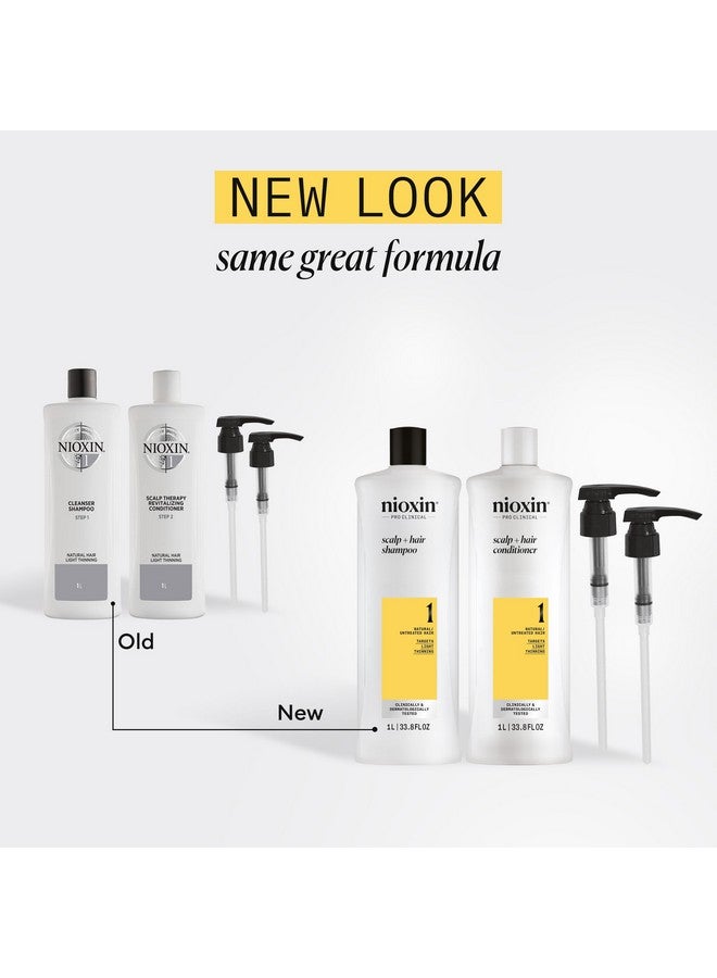 Nioxin System 1 Shampoo & Conditioner Prepack Natural Hair With Light Thinning Pumps Included 33.8 Fl Oz (Packaging May Vary) - Image 2