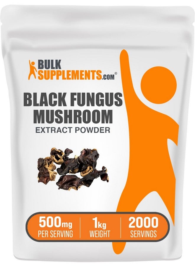 BulkSupplements مسحوق مستخلص فطر الفطر الأسود من BulkSupplements.com - مسحوق فطر الأذن الخشبية - نباتي وخالي من الغلوتين، 500 ملغ لكل حصة، 1 كغ (2.2 رطل) (عبوة من 1) - Image 1