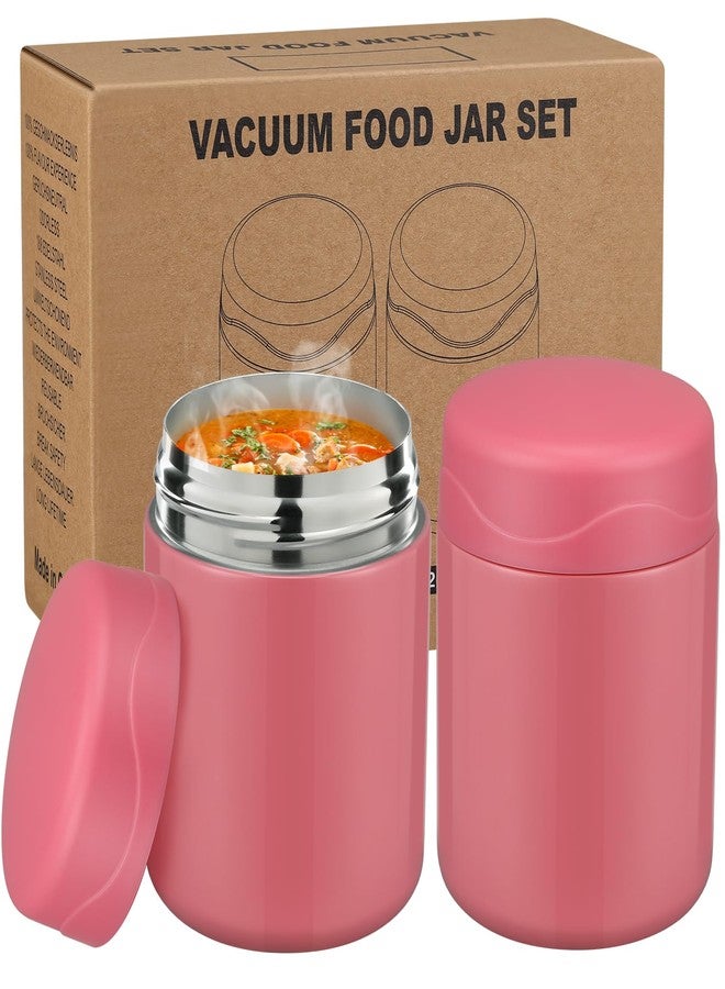 wiwens 12oz 2 Pack Insulated Food Jar Set for Kids Soup Thermo Hot Food Lunch Container Wide Mouth Leak Proof Stainless Steel Vacuum Bento Box for School Office Travel Outdoors - Image 1