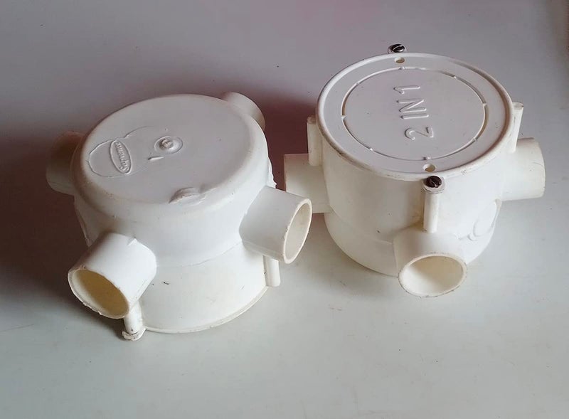 Electrical Junction Box 4 Way 1 Height 75 mm White 2 Pcs - Image 1