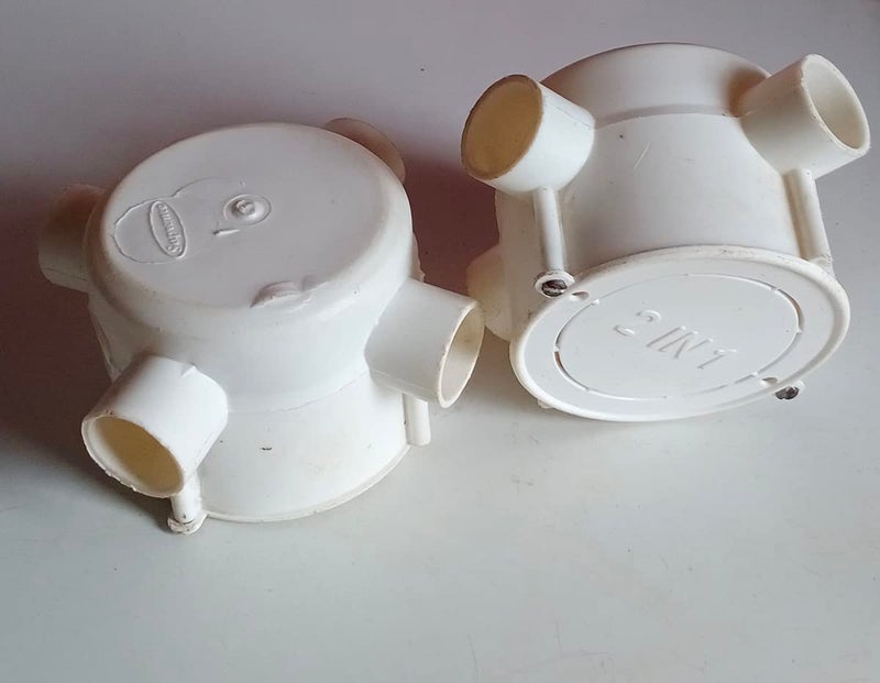 Electrical Junction Box 4 Way 1 Height 75 mm White 2 Pcs - Image 2