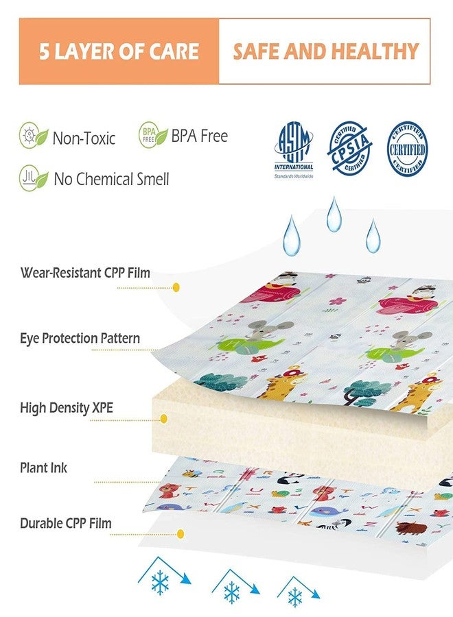 NASULA Baby Mats Waterproof Play Mat for Kids Extra Large Size Crawl Thick Foldable Double Sided Non-Slip Reversible Portable Mat Use for (Tree) - Image 3