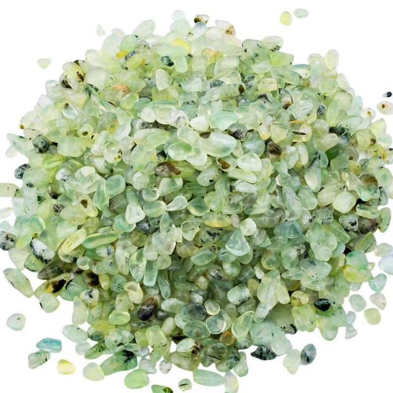 SUNYIK Green Prehnite Tumbled Chips Stone,Crushed Crystal Quartz Pieces,Irregular Shaped Stones,1pound(about 460 gram) - Image 1