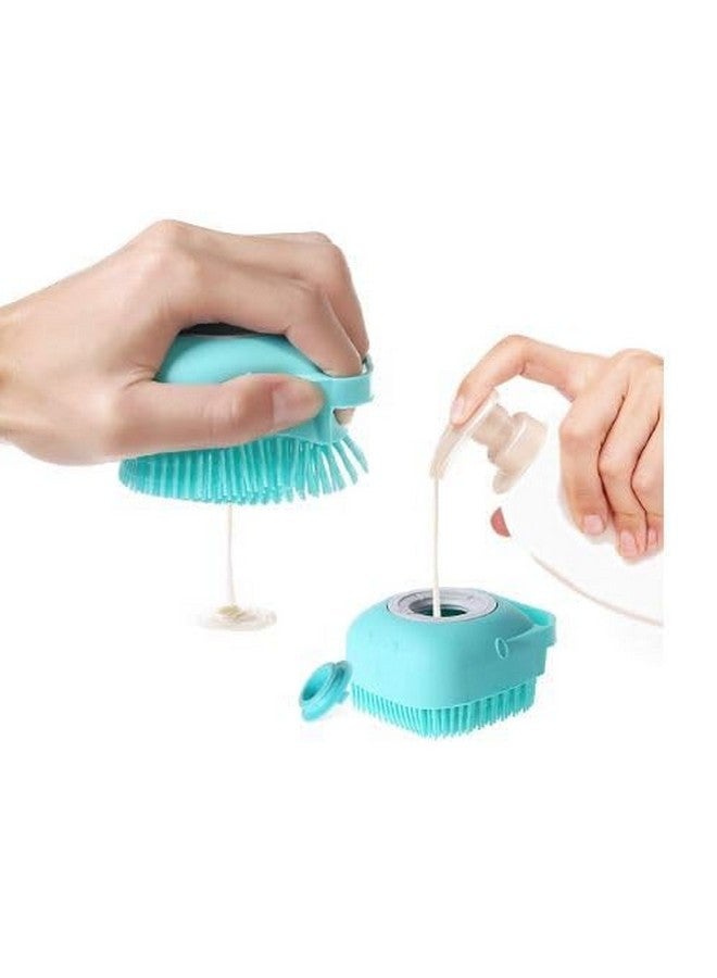 VIKIZAN Body Brush Silicone Use To All Body Part Calining Brush For Kids,Women,Men Brush Blue Body Scrubber with Soap Dispenser Bath Brush, Body brush for Bathing || Blue || - 1 Pack - Image 1