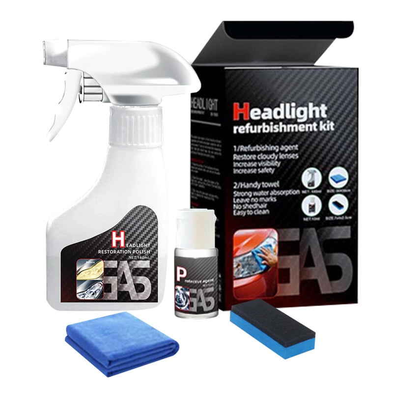 Nmoiat Headlight Restoration Kit Automotive Headlight Cleaner Polishing Kits Headlamp Repair Polisher Cleaning Kits Ceramic Coating Spray Head Light Restoring Kit for All Vehicle Types - Image 3