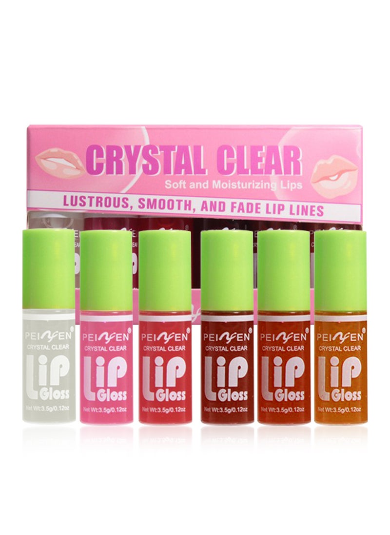 PEINFEN - Crystal Clear Lip Gloss Set, Soft Moisturizing Glossy Liquid Lipstick, Hydrating Non-Sticky Plumping Lip Oil, Lip Makeup Gift for Women & Girls 6Pcs - Image 1