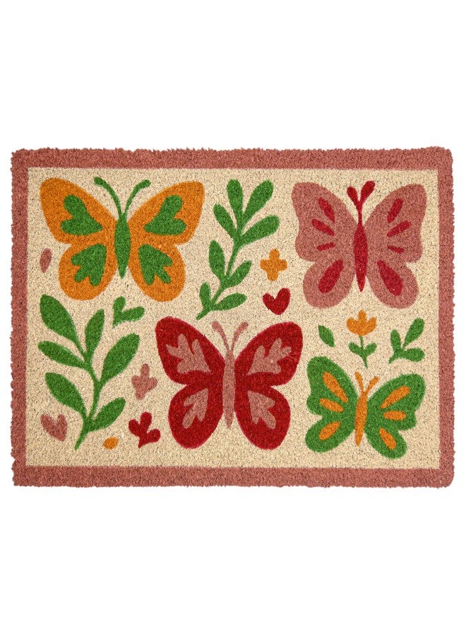 MAINEVENT Butterfly Mat 30x17 Inch, Butterfly Welcome Mat Summer, Butter Fly Doormat Outside Spring, Colorful Front Door Doormat, Spring Outside Door Mat - Image 1