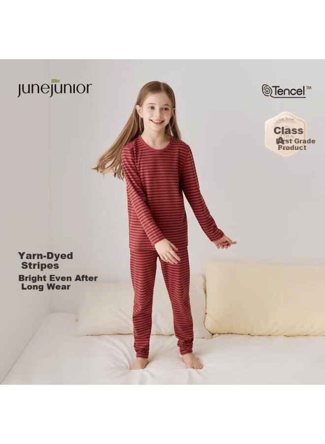 Junejunior Children's Homewear Set Spring And Autumn Boys Girls Modal Autumn Clothes Air Conditioning Suit
