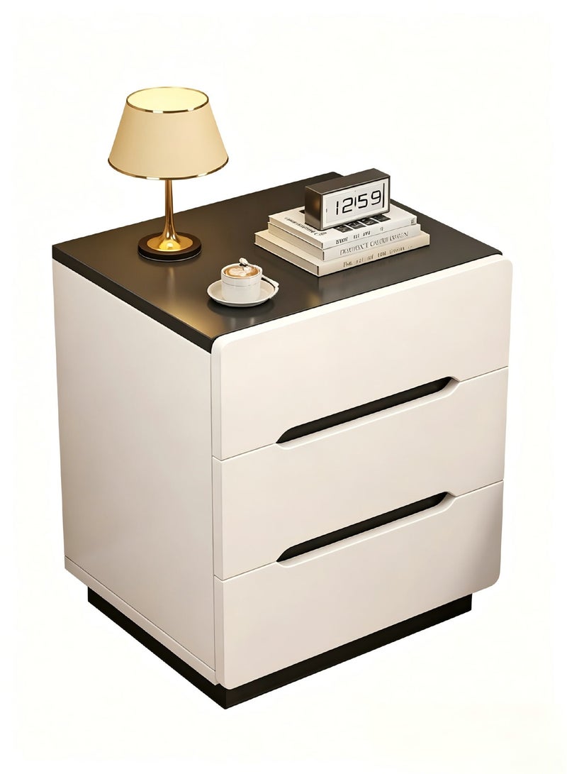 MATVHRUI 3-drawer bedside table, modern wooden nightstand, modern design wooden bedside cabinet, sturdy and anti-shake side table, multifunctional storage cabinet, suitable for bedroom, living room, office, next to sofa, 40×40×56 cmV - Image 1