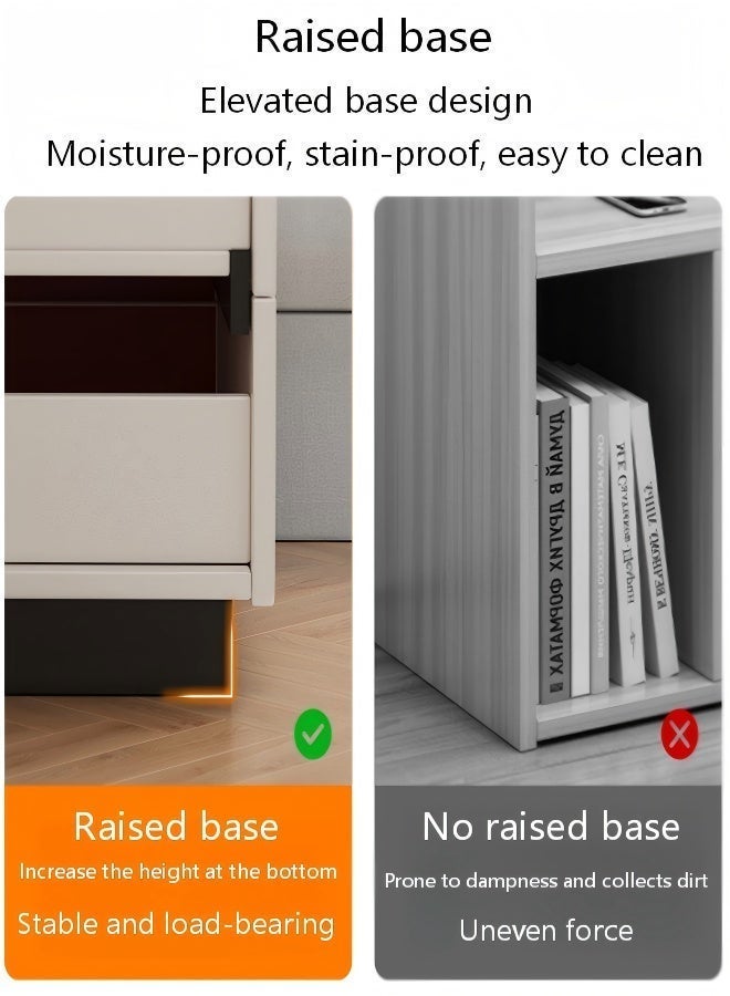 MATVHRUI 3-drawer bedside table, modern wooden nightstand, modern design wooden bedside cabinet, sturdy and anti-shake side table, multifunctional storage cabinet, suitable for bedroom, living room, office, next to sofa, 40×40×56 cmV - Image 4
