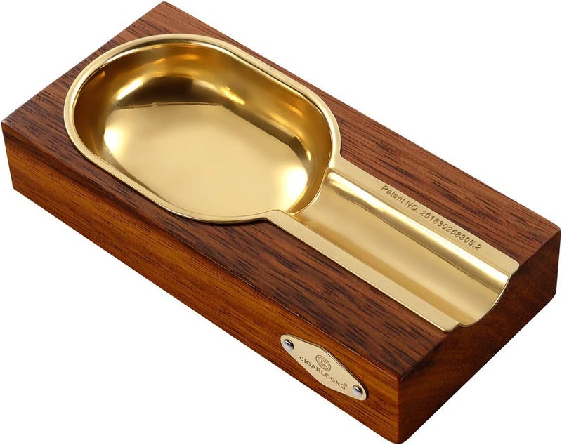 Merbau Gold Copper Lined Cigar Ashtray for Indoor/Outdoor Use - Image 1