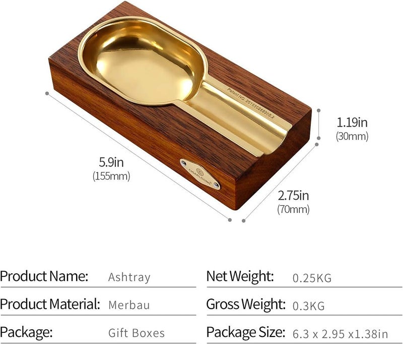 Merbau Gold Copper Lined Cigar Ashtray for Indoor/Outdoor Use - Image 5