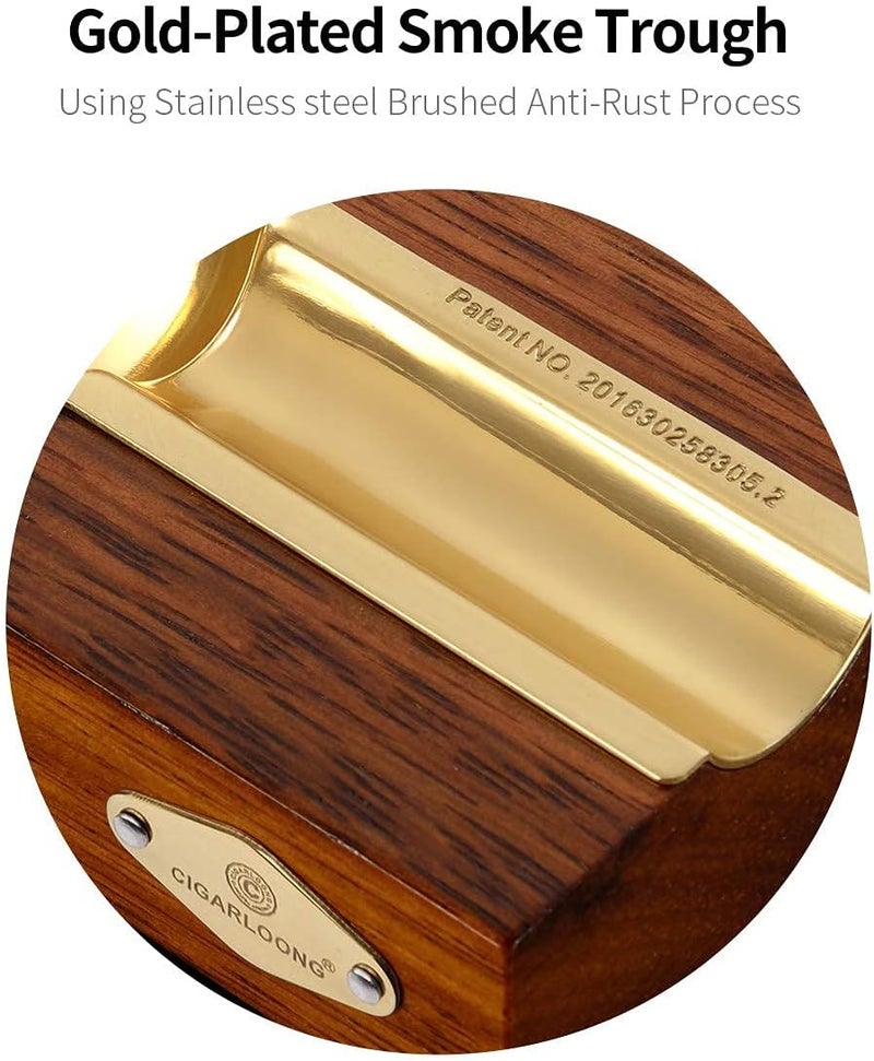 Merbau Gold Copper Lined Cigar Ashtray for Indoor/Outdoor Use - Image 3