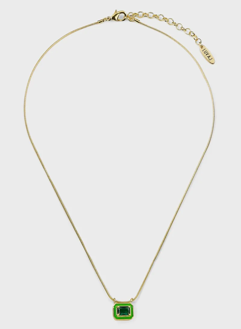 LUV AJ Bezel Pendant Long Necklaces