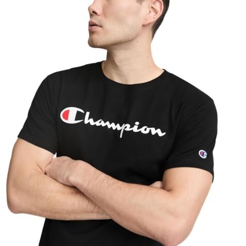 Champion تي شيرت كلاسيكي للرجال من تشامبيون، تي شيرت نص مكتوب كلاسيكي، أسود-y06794، XX-Large أمريكي - Image 3