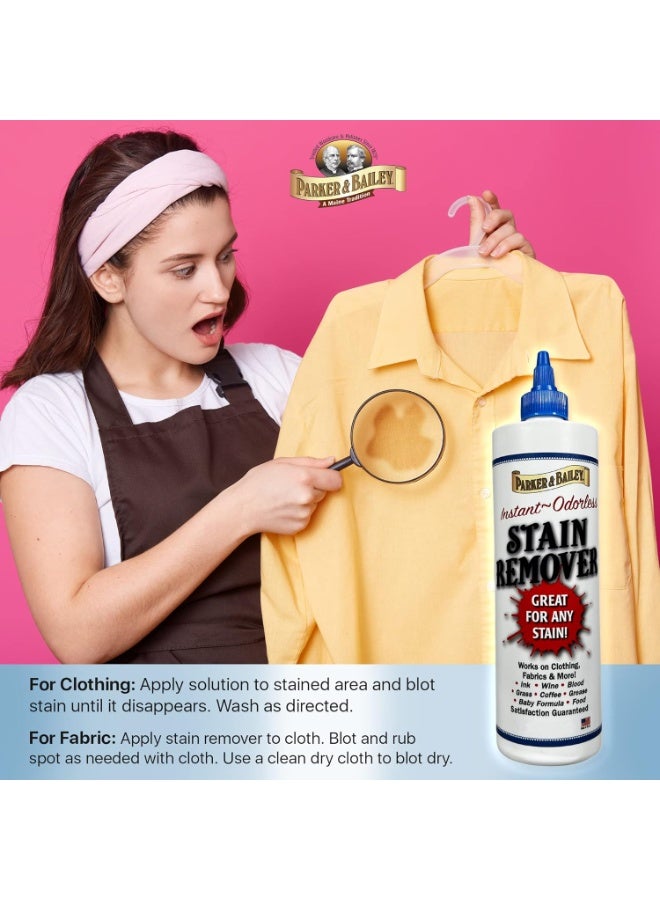 Parker & Bailey Liquid Stain Remover Instant Stain Removal on Laundry Clothing Fabric Ink Grease Blood Grass Coffee Wine Food Carpet Upholstery Spot Cleaner Odor Free Detergent Booster 236ML - Image 5