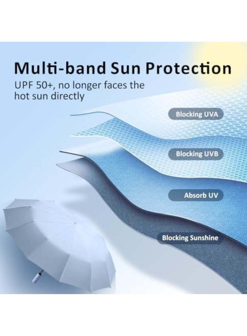 Baytion Multi-Band UPF 50+ Sun Protection Umbrella | Foldable & Compact | Auto Open & Close | Vinyl Sunscreen Coating | Effective Cooling | All-Weather Protection for Rain & Sun (Color as per Stock) - Image 2