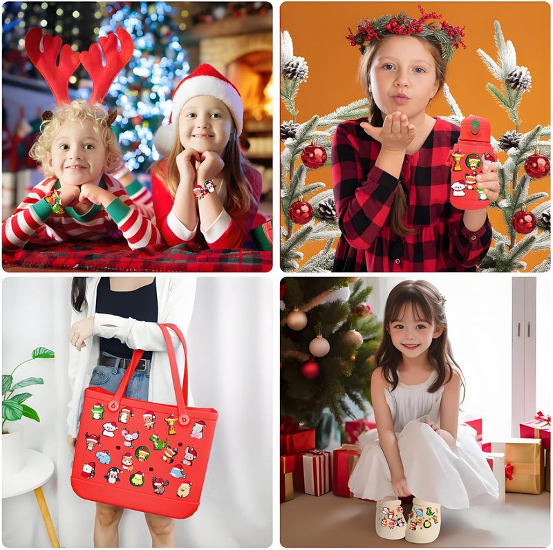 20 x Christmas Themed Animal Shoe Charms, Frog Giraffe Fox Dog Shoe Charms for Crocs Sandals Clogs Bracelet, Xmas PVC Clog Charms, Gift for Boys Girls Children - Image 5