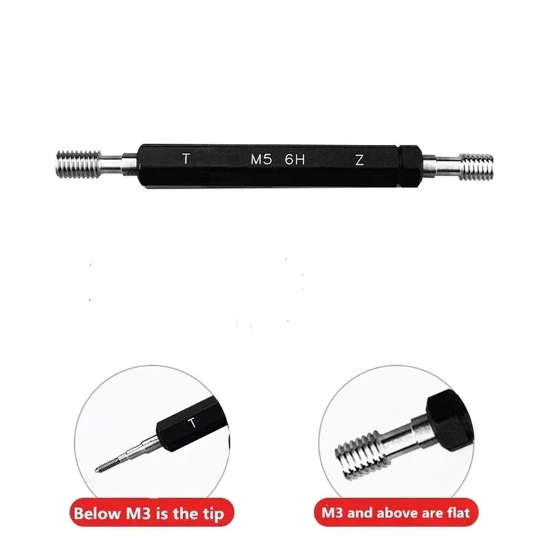 Metric Gauge Thread Gauge 6H M1-M3 M4 M6 M8 M10-M42 GO/NO GO Precision External Screw Gage Fine,Pitch Thread Test Tool(M2.5X0.35) - Image 2