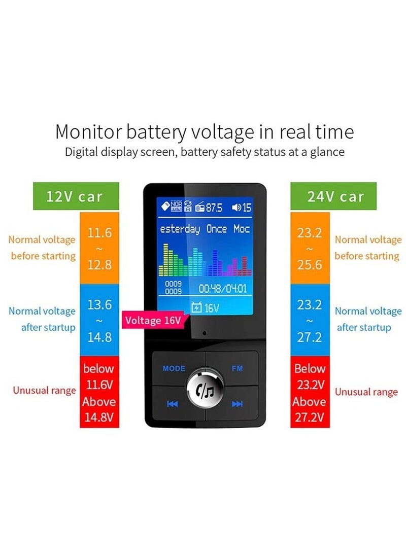 Car Bluetooth FM Transmitter MP3 Player Wireless Dual USB Car Charger 1.8 Inch LCD Color Screen Audio Receiver - Image 4